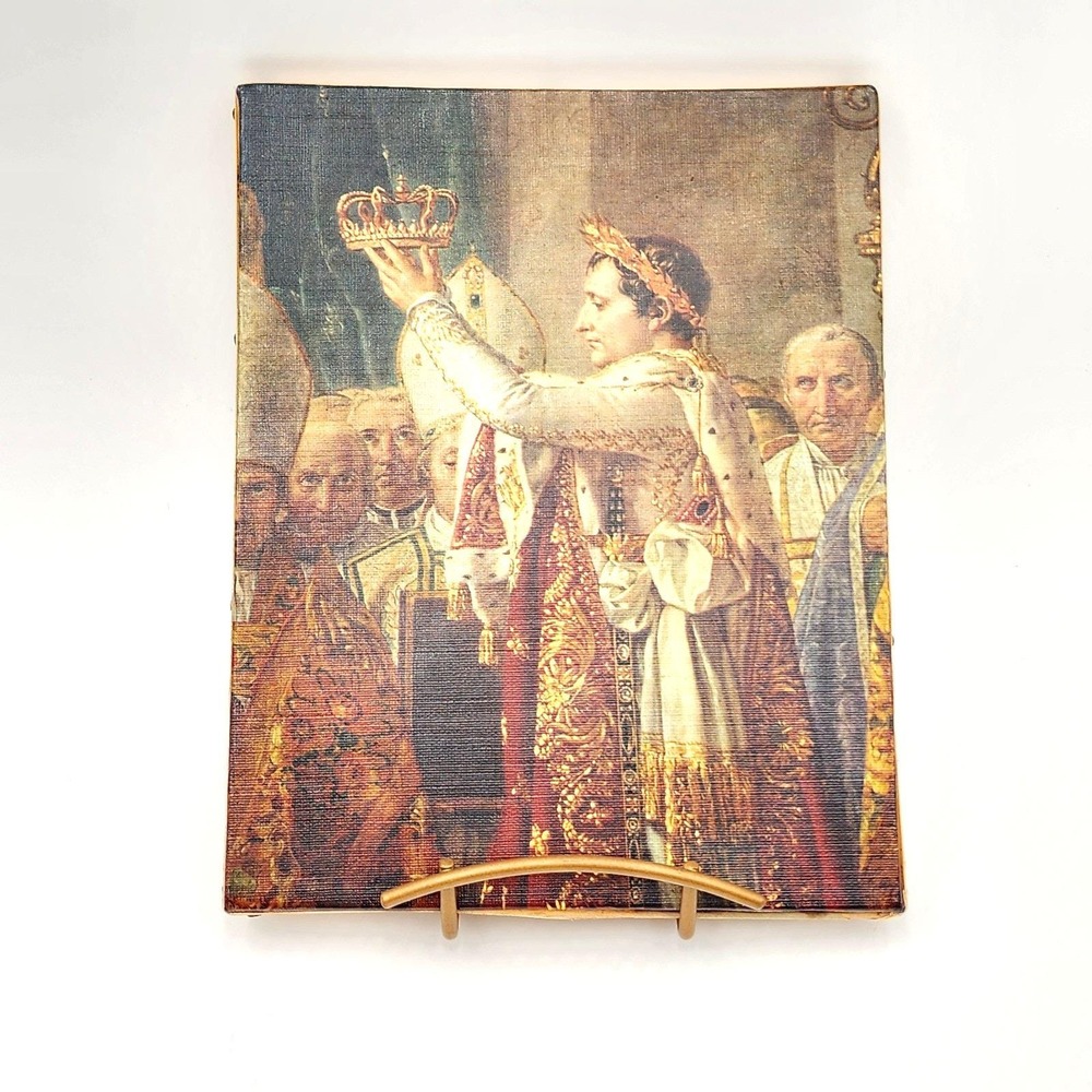 Vintage 1969 Braun & Cie Paris Napoleon Canvas Print JL David Le Sacre Louvre